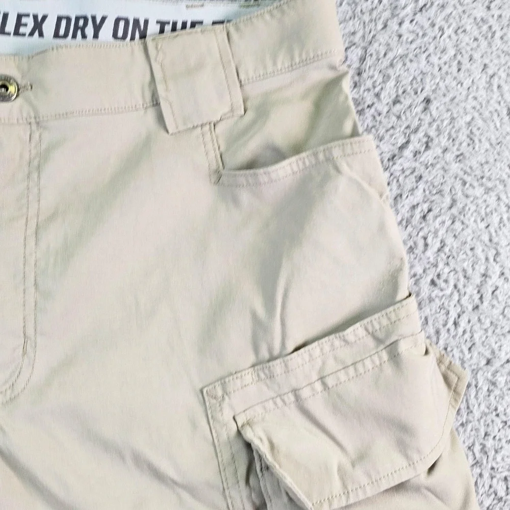 Duluth Trading Co Cargo Shorts Mens 38 Beige Nylon  Outdoor Dry On The Fly